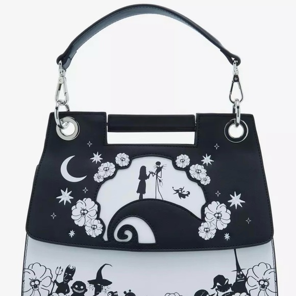 Loungefly Disney The Nightmare Before Christmas Spiral Hill Silhouette Handbag - Picture 2 of 5